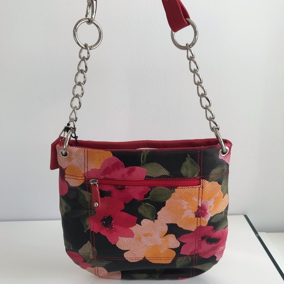 COPY - Soprano Spring Floral Print Motif Glazed Leather Convertible Crossbody B… - Picture 3 of 16